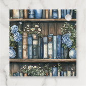 Storybook Blue Boy Library Book Baby Shower Bedankjes Labels (Achterkant)