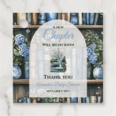 Storybook Blue Boy Library Book Baby Shower Bedankjes Labels (Voorkant)