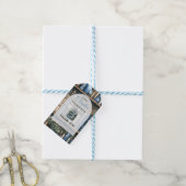 Storybook Blue Boy Library Book Baby Shower Cadeaulabel (Met Touw)