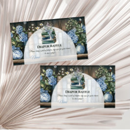 Storybook Blue Boy Library Book Baby Shower Diaper Informatiekaartje