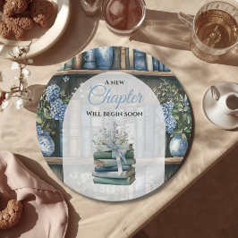 Storybook Blue Boy Library Book Baby Shower Papieren Bordje