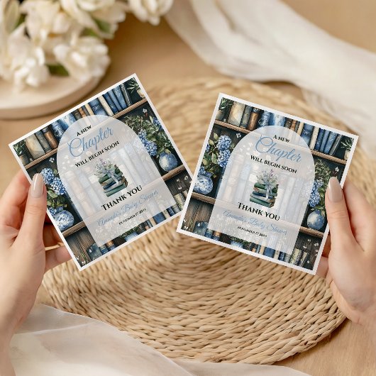 Storybook Blue Boy Library Book Baby Shower Servet