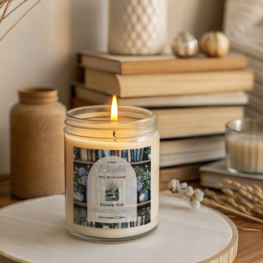 Storybook Blue Boy Library Book Baby Shower Vierkante Sticker