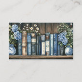 Storybook Blue Boy Library Book for Baby Shower Informatiekaartje (Achterkant)