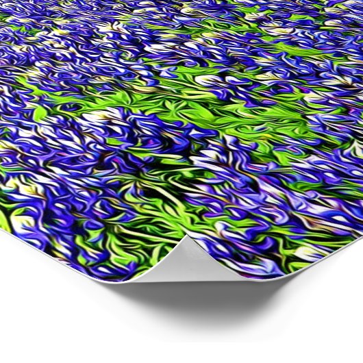 Storybook Bluebonnet Flowers Photographic Art Poster (Hoek)