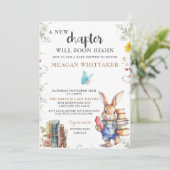 Storybook Bunny Baby shower Invitation Kaart (Staand voorkant)