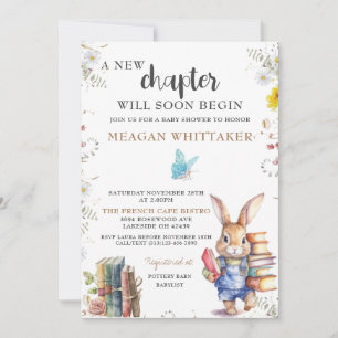 Storybook Bunny Baby shower Invitation Kaart