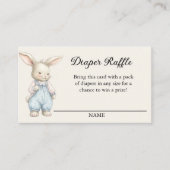 Storybook Bunny Cute Diaper Raffle Informatiekaartje (Voorkant)