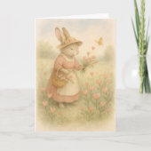 Storybook Bunny with Flowers – Whimsical Woodland  Kaart (Voorkant)