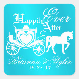 Storybook Carriage Happy Ever After Vierkante Sticker