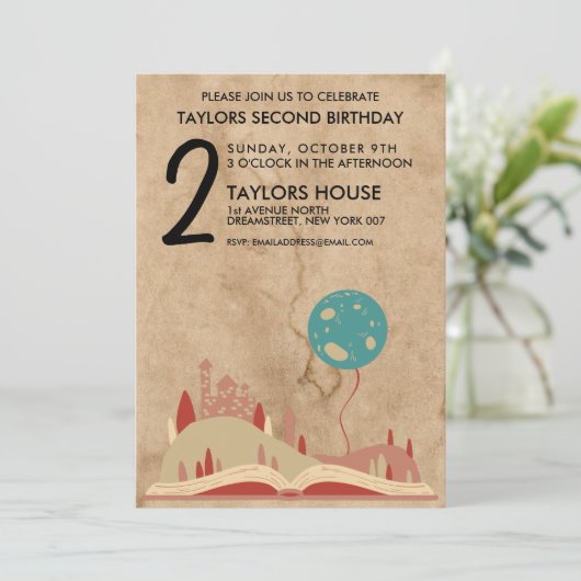 Storybook Castle Fairy Tale  verjaardagsfeestje Kaart (Staand voorkant)