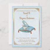 Storybook Cinderella Glass Slipper Sweet 16 Party Kaart (Voorkant)