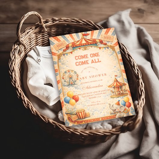Storybook Circus Baby Shower Kaart