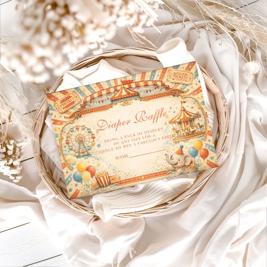 Storybook Circus Diapper Raffle Informatiekaartje
