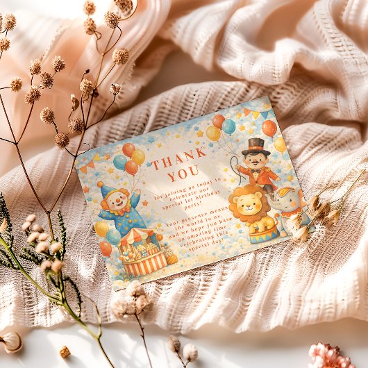 Storybook Circus Friends Birthday Bedankkaart