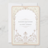 Storybook Cream Taupe Elegantie Bruiloft uitnodigi Kaart (Achterkant)
