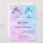 Storybook Cute Balloons Clouds Geslacht Kaart (Voorkant)