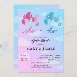 Storybook Cute Balloons Clouds Geslacht Kaart