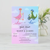 Storybook Cute Dinosaurs Gender Reopenbaart Kaart (Staand voorkant)