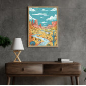 Storybook Desert Canyon Illustratie Foto Afdruk