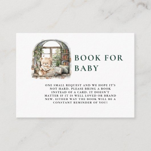 Storybook Een nieuw Chapter Baby shower Book Reque Informatiekaartje (Voorkant)