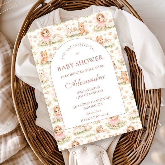 Storybook Fairy Baby Shower Kaart