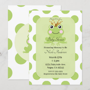 Storybook Fairy Tale Frog Prince Baby shower Kaart