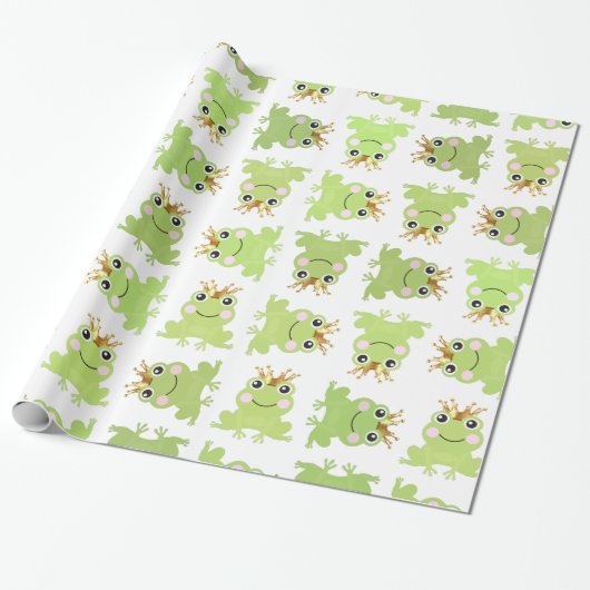 Storybook Fairy Tale Frog Prince Baby shower Party Cadeaupapier (Uitgerold)