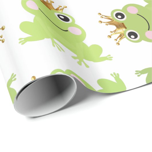 Storybook Fairy Tale Frog Prince Baby shower Party Cadeaupapier (Rol Hoek)