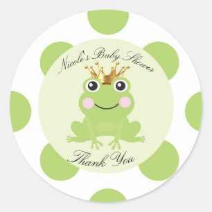 Storybook Fairy Tale Frog Prince Baby shower Ronde Sticker
