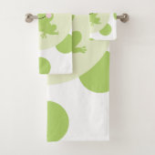 Storybook Fairy Tale Frog Prince Green Stippen Bad Handdoek (Insitu)