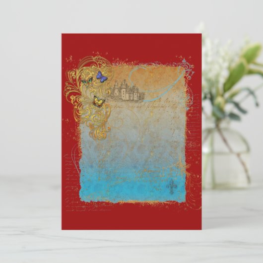 Storybook Fairytale Castle Invitation Kaarten (Staand voorkant)