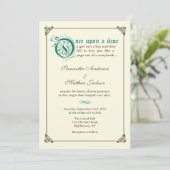 Storybook Fairytale Weddenschap - Donkere Blauwgro Kaart (Staand voorkant)