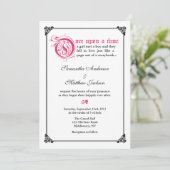 Storybook Fairytale Weddenschap - Roze/Zwart Kaart (Staand voorkant)