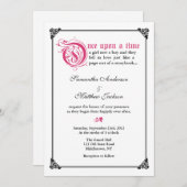 Storybook Fairytale Weddenschap - Roze/Zwart Kaart (Voorkant / Achterkant)