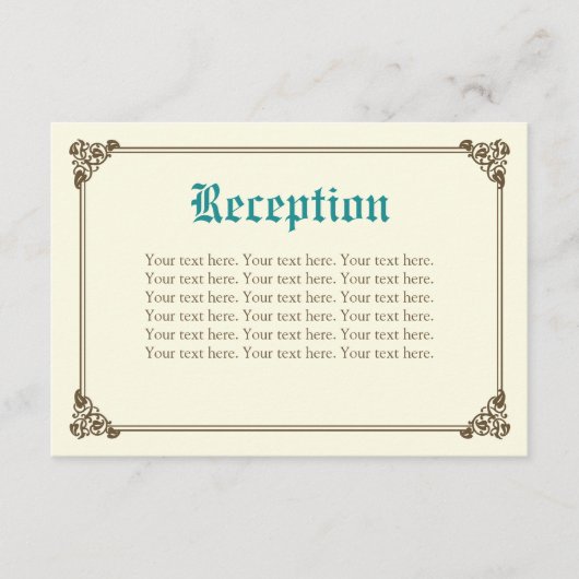 Storybook Fairytale Wedding Insert Kaart - Blauwgr (Voorkant)