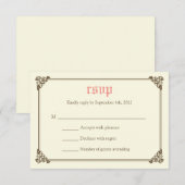 Storybook Fairytale Wedding RSVP Card - Roze (Voorkant / Achterkant)