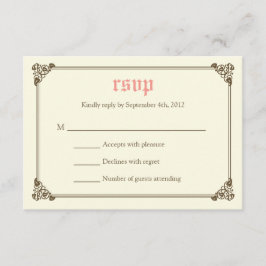 Storybook Fairytale Wedding RSVP Card - Roze Kaartje