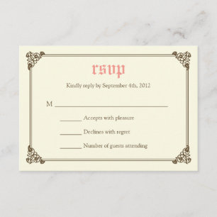 Storybook Fairytale Wedding RSVP Card - Roze Kaartje