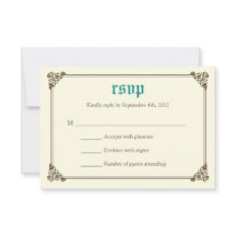 Storybook Fairytale Wedding RSVP-kaart - Blauwgroe