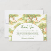 Storybook Farm Animals First Birthday Bedankkaart (Voorkant)