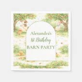 Storybook Farm Animals First Birthday Servet (Voorkant)