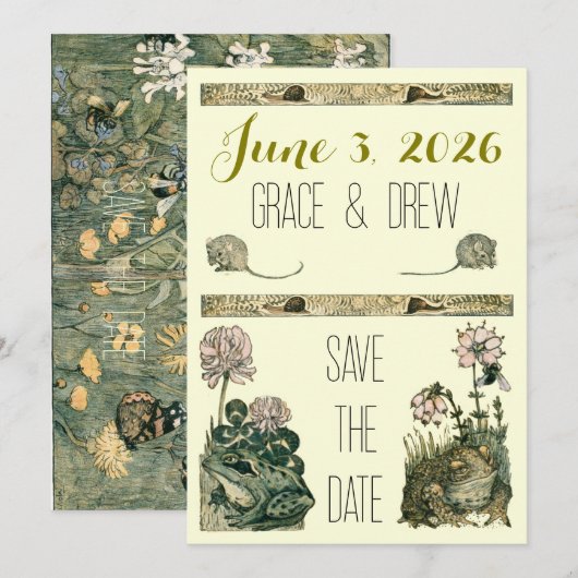 Storybook Forest Save the Date Kaart (Voorkant / Achterkant)