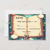 Storybook Forest Woodland Castle Fairytale Wedding RSVP Kaartje (Voorkant)