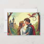 Storybook Forest Woodland Castle Fairytale Wedding RSVP Kaartje (Achterkant)