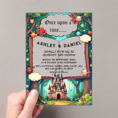 Storybook Forest Woodland Castle Sprookjeshuwelijk Acryl Uitnodigingen (Insitu (Draagbaar))