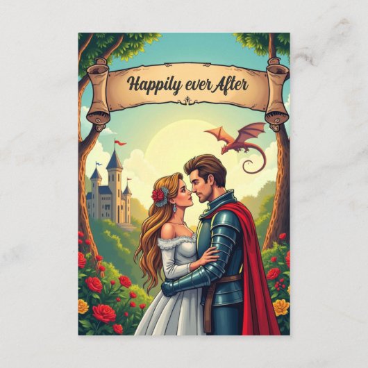 Storybook Forest Woodland Castle Sprookjeshuwelijk Informatiekaartje (Achterkant)