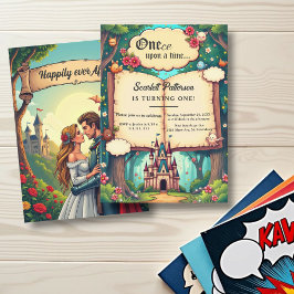 Storybook Forest Woodland Sprookje 1e verjaardag Kaart