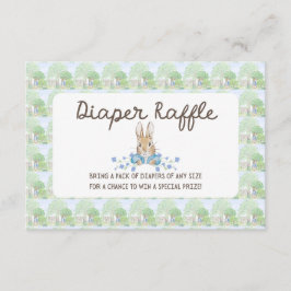 Storybook Garden Rabbit Baby Shower Diaper Raffle Informatiekaartje