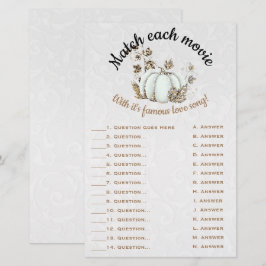 Storybook Gold White Pumpkin Bridal Game